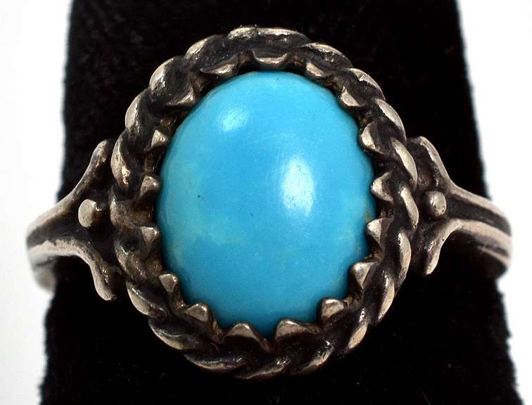 Understated Turquoise Ring in Sterling Silver
