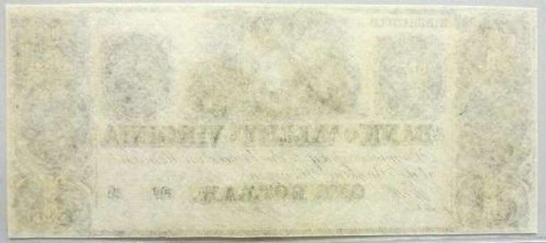 Crisp Exceptional 1800'S $1 Note Bank Of The Valley Winchester Virginia!