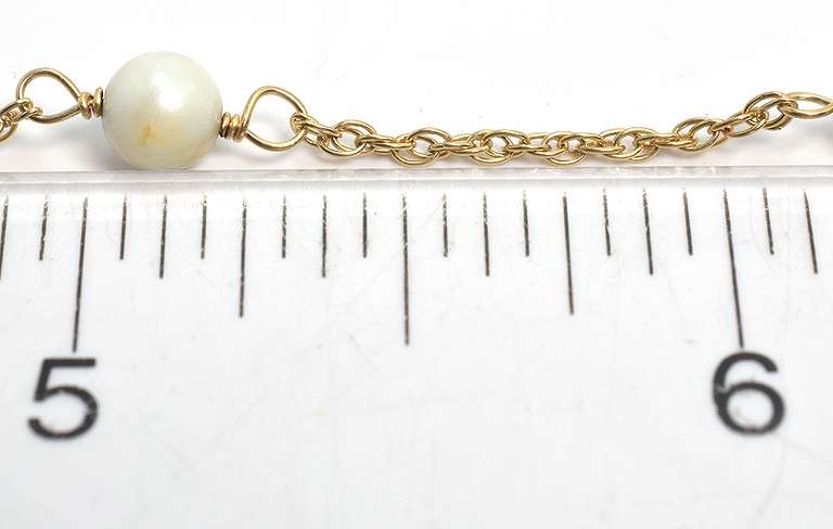 Pearl Stationary Necklace in 14KT