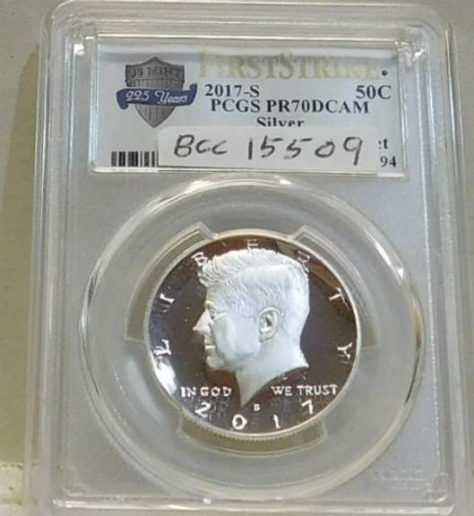 2017-S Sil PRF Ken Hf PCGS PR-70-DC