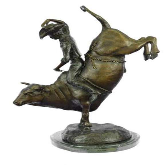 West Cowboy Bronze Sculpture Statue Figure Art