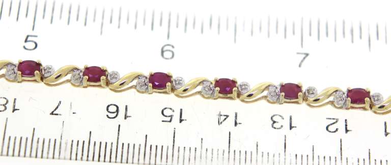 Pretty Ruby and Diamond Accent Bracelet