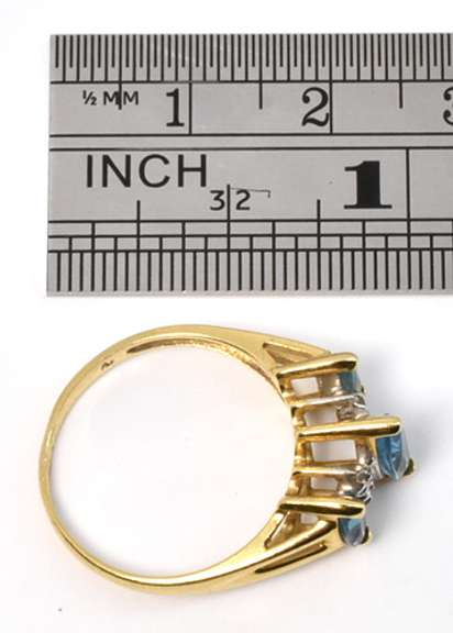 Blue Topaz Pyramid Style Ring