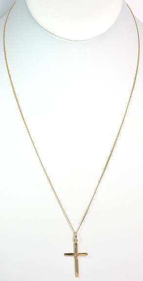 Stylized Cross Necklace in 14KT Yellow Gold