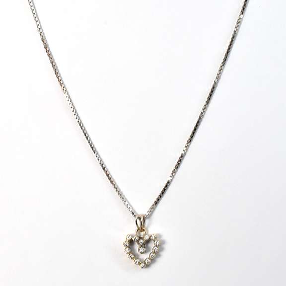 18k Necklace & Diamond Heart