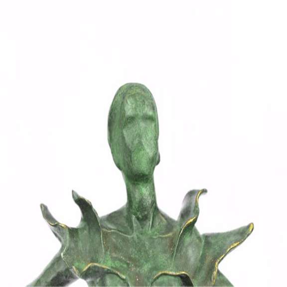 Green Patina Dalinian Girl Bronze Statue
