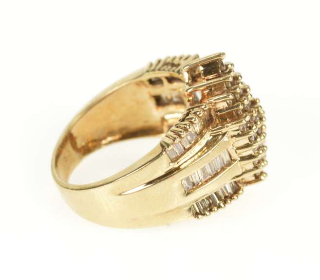 10K Yellow Gold 2.31Ctw Light Brown Diamond Cluster Statement Ring