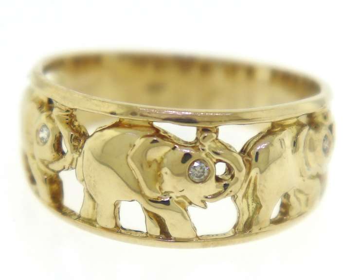 Stunning Diamond Accent Elephant Ring