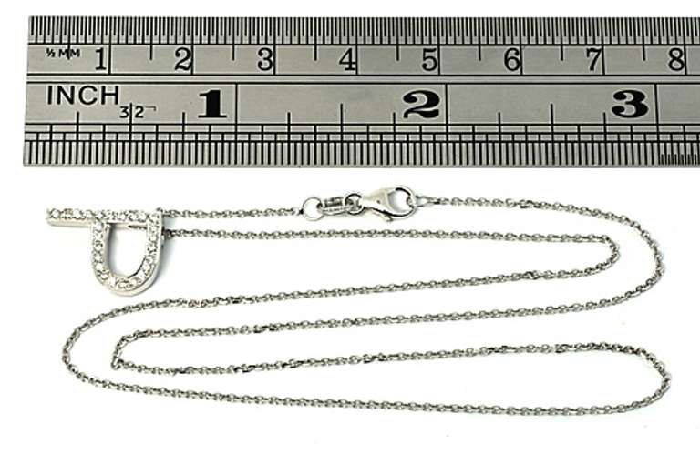 P Initial Pendant Necklace with Diamonds in 14K WG