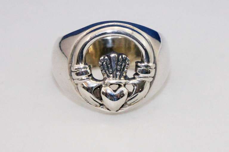 Celtic Claddagh Ring in Sterling