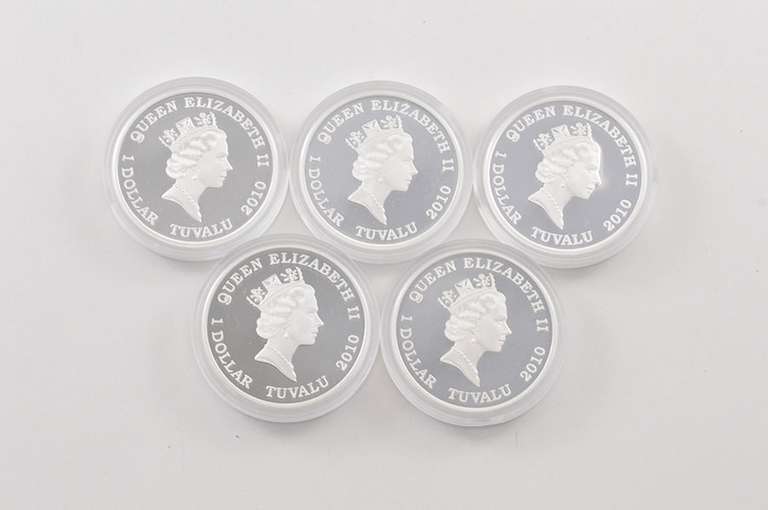2010 Tuvalu $ Famous Ballets 1 Oz Silver Proof Coin 5 Coin Set - Box