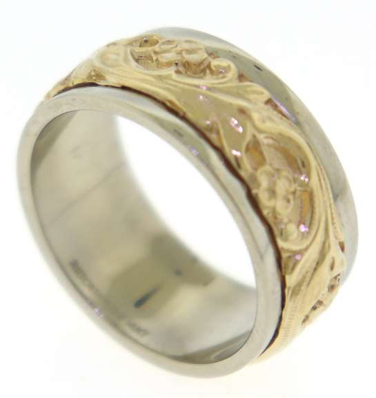 Beautiful 8mm Floral Eternity Band