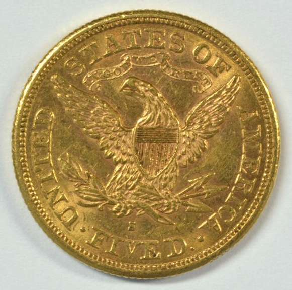 Flashy BU 1880-S US $5 Liberty Gold Piece