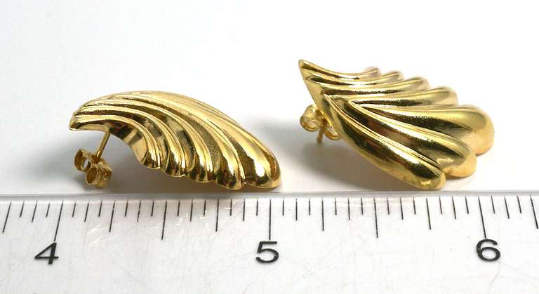 Large Leaf Style 14KT Earrings