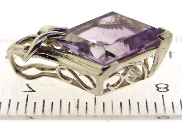 Vintage 925 sterling silver amethyst pendant