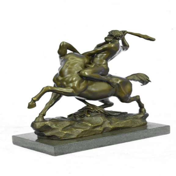 Fighting the Centaur Bianor Bronze Sculpture