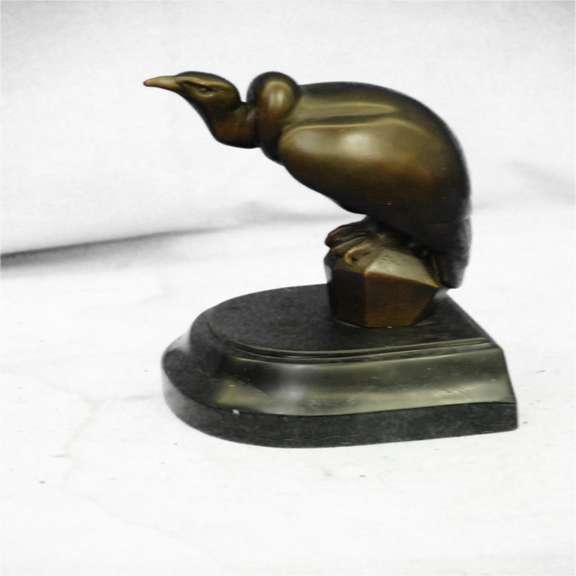 Vulture Bronze Sculpture on Marble Base Figurine
