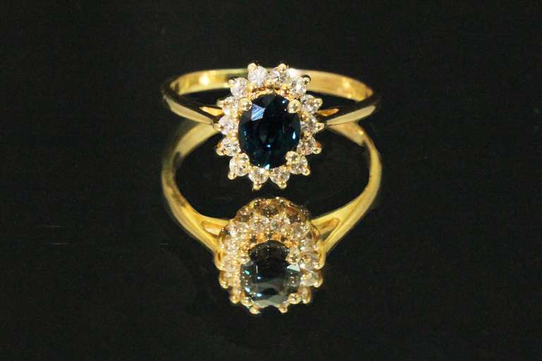 Delicate Sapphire & Diamond Ring in 14k
