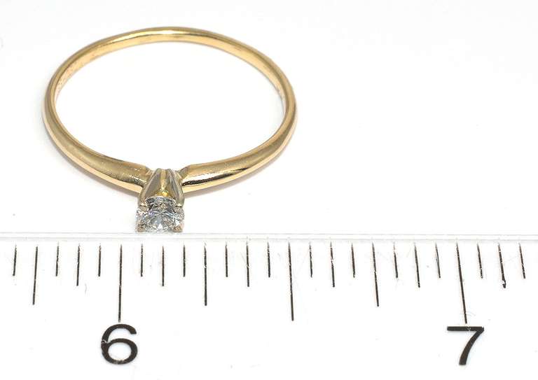 Diamond Solitaire Ring in 14KT Yellow Gold