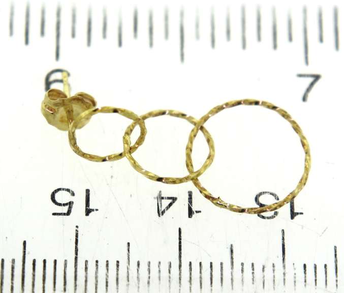 Cute Yellow Gold Circle Drop Earrings
