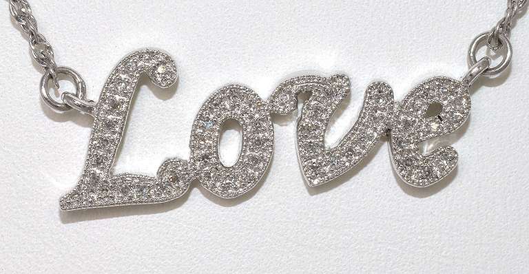 Diamond Love Necklace in Sterling Silver