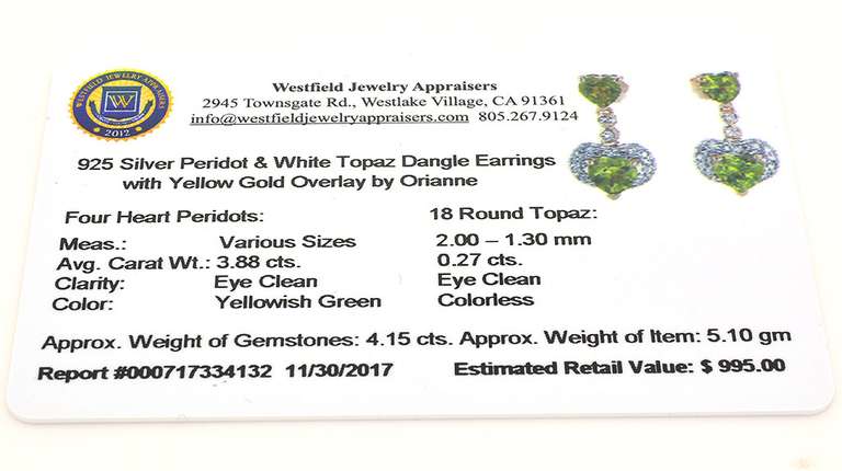 Enamoring Peridot & Topaz Dangle Earrings in Sterling Silver