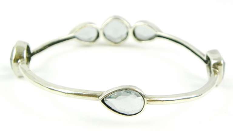 Silpada Sterling Bangle of Steel Blue Stones