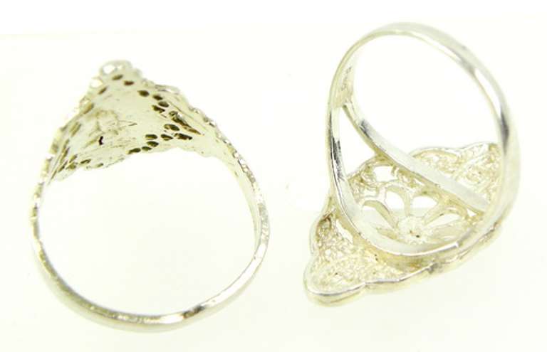 2 Vintage Sterling Silver Filigree Rings, Size 6