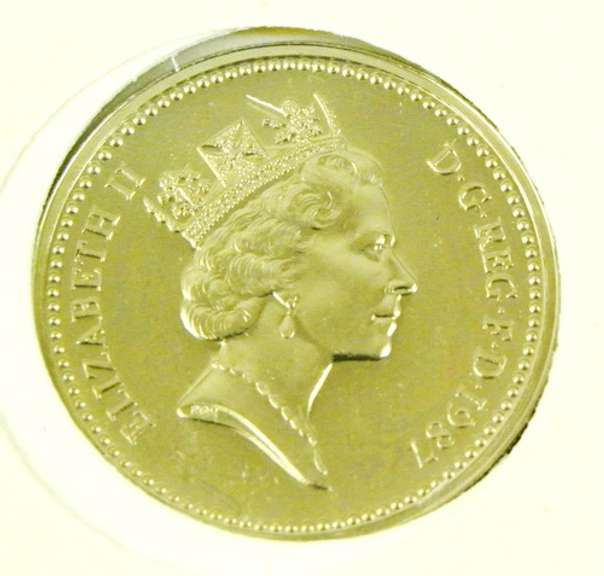 1987 1st Day English Uncirculated 1 Pound Coin