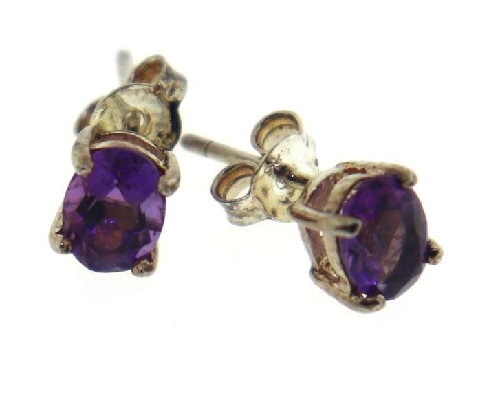 Set of Amethyst Necklace, Ring and Earrings