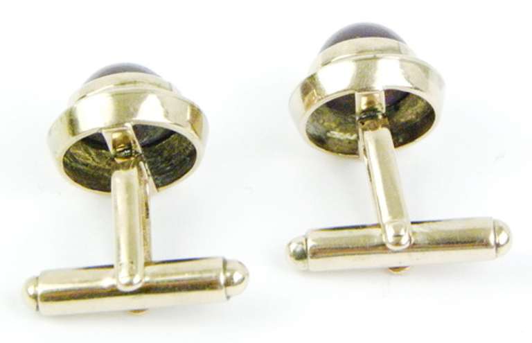 Beautiful Unisex Genuine Ruby Cabochon Cuff Links