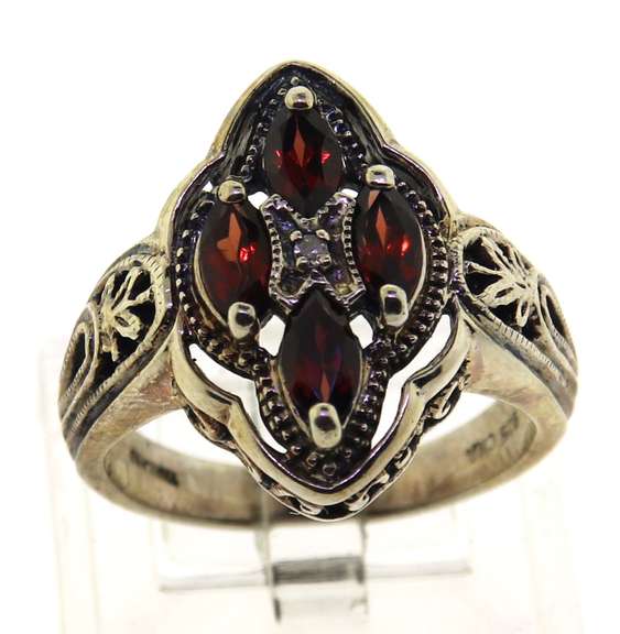 Sterling Silver Garnet Ring