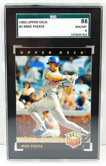 Mike Piazza Graded #2 Rookie Baseball Card, Gr