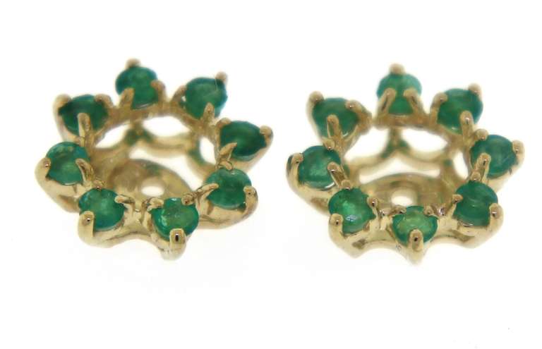 Fancy Emerald Yellow Gold Earrings Jackets