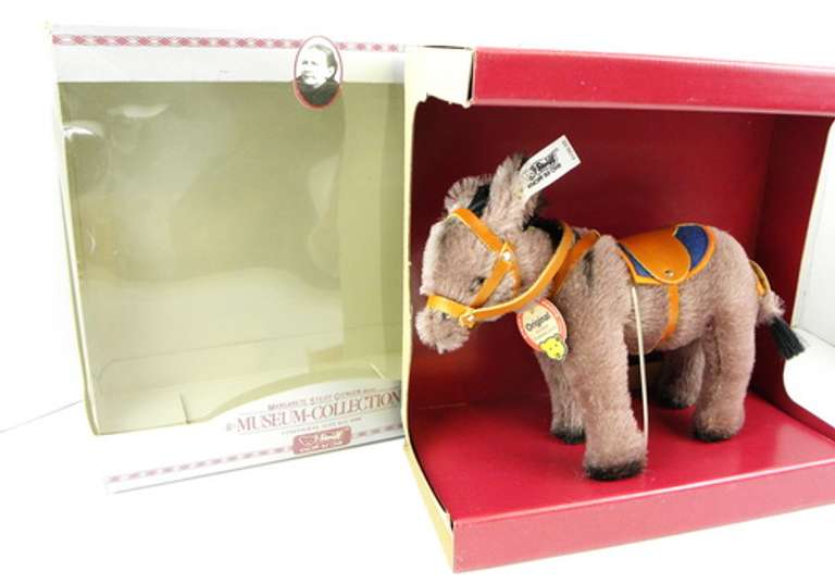1988 Steiff Museum Collection Mohair Donkey, Mint in Box