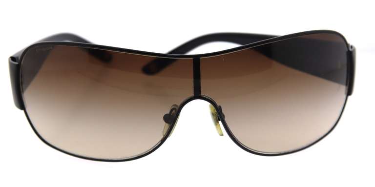Versace Black Metal Acetate Medusa Sunglasses