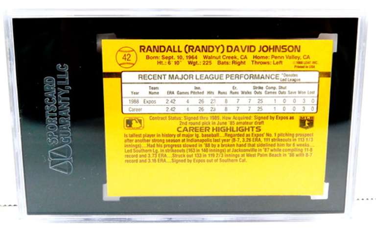 Randy Johnson 1989 Graded Rookie Baseball Card