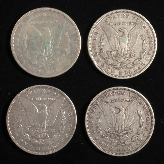 1879 1880 1881 &1885 Raw Morgan Dollars