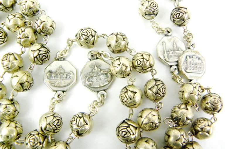 Extra Long Italian Rose Bead Rosary