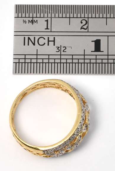 Fashionable Pierced Diamond Dome Ring