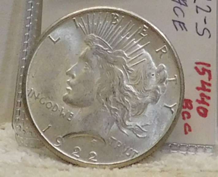 1922-S Peace Dollar almost Uncircul