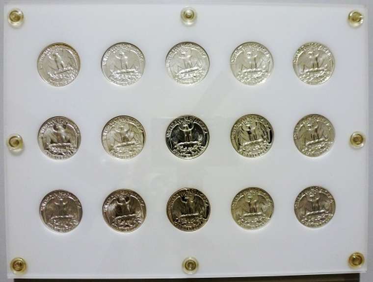 Exceptional Gem 1950-1964 Washington Quarter Proof Set Of 15 Coins!