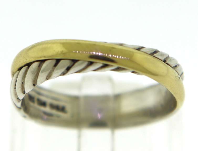 Trendy 18kt YG & Silver David Yurman Crossover Ring