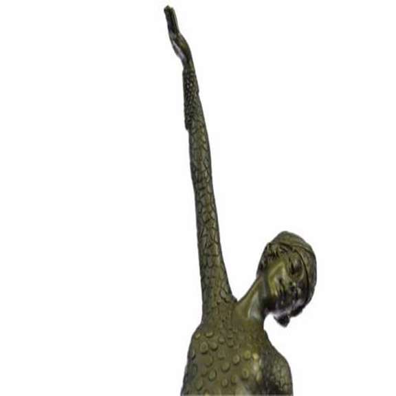 Egyptian Dancer Bronze Sculpture on Marble Base Statue