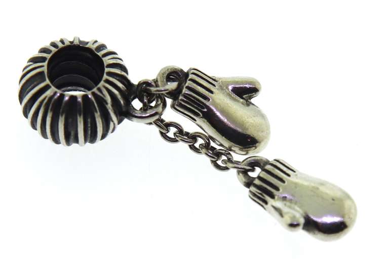 Endearing Silver Pandora Winter Mittens Charm