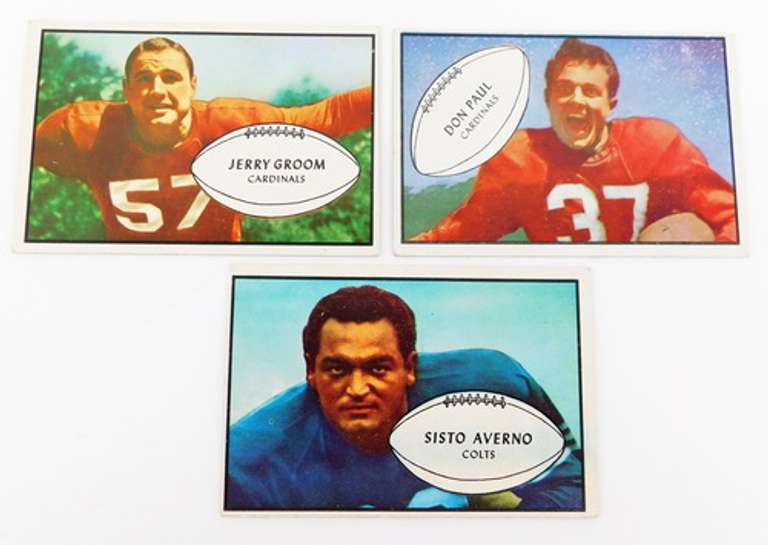 3 Bowman 1953 Football Cards