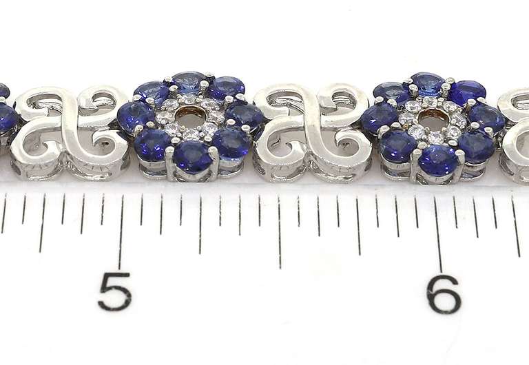 Alluring Tanzanite & CZ Bracelet in Sterling Silver