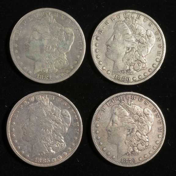 1879 1880 1881 &1885 Raw Morgan Dollars