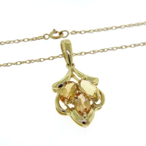 Gorgeous Yellow Topaz Pendant on Chain