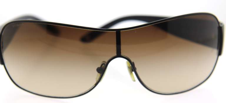 Versace Black Metal Acetate Medusa Sunglasses